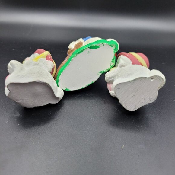 Easter Egg Bunny Rabbit Figurines Set of Three Bonnet Festive Spring - Picture 4 of 5